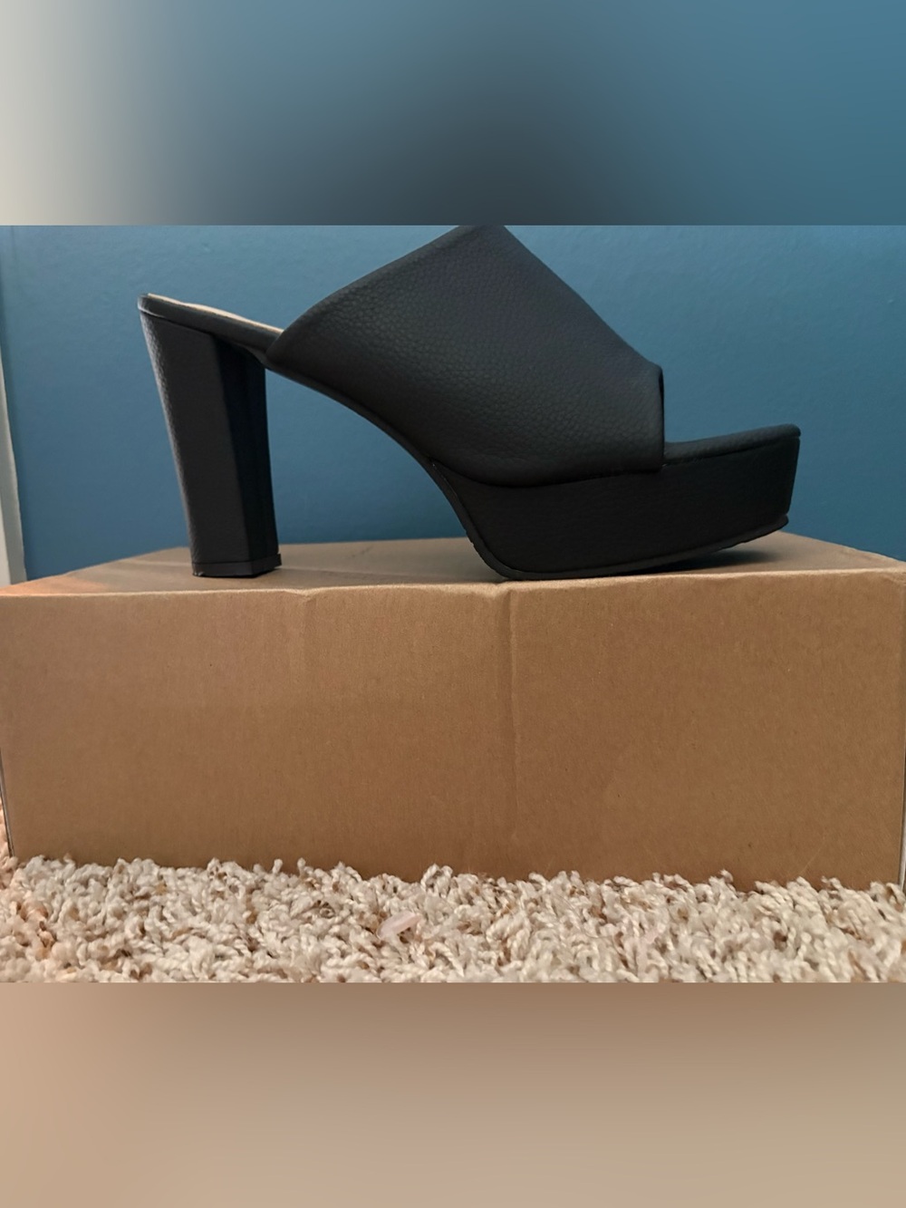 Women's Black Platform Mule Heels (New without Tags)